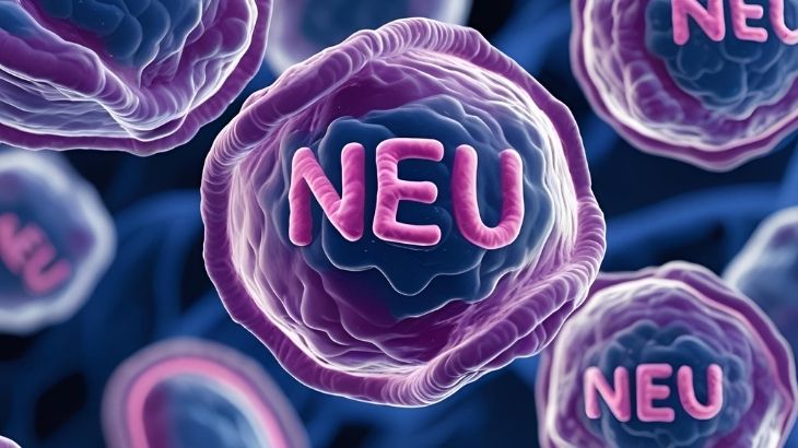 Üzerinde neu yazılı beyaz kan hücreleri